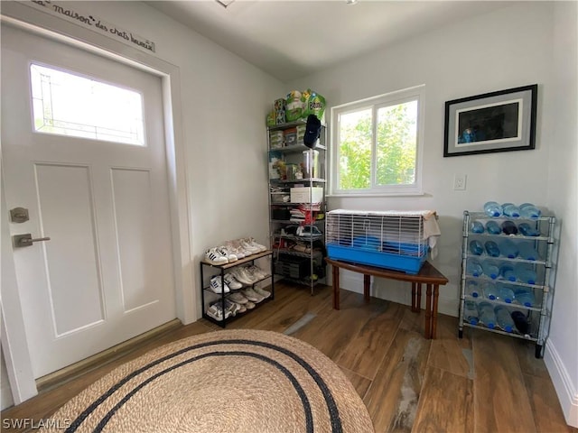 foyer featuring hardwood / wood-style floors