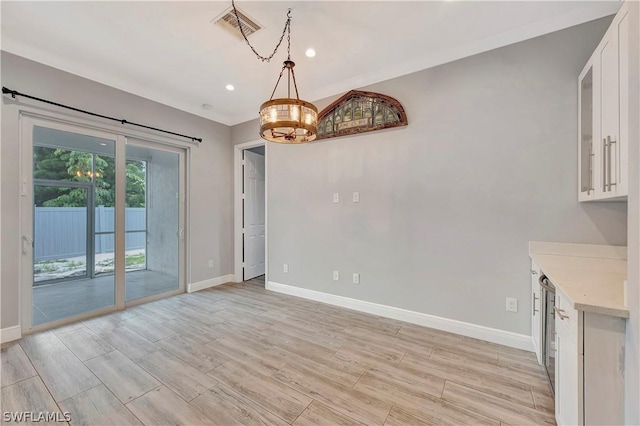 view of unfurnished dining area