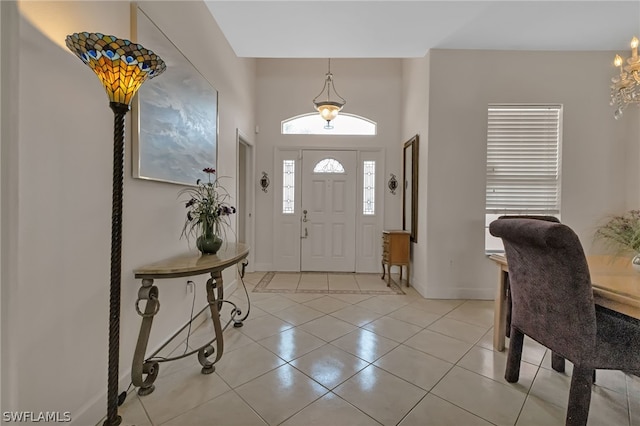 view of tiled foyer