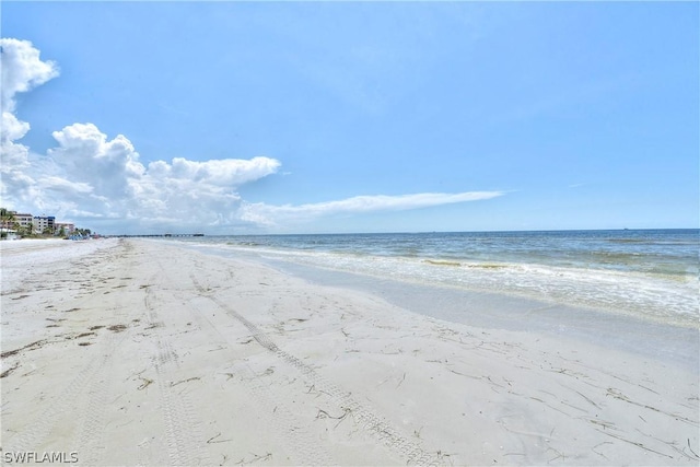 property view of water with a beach view