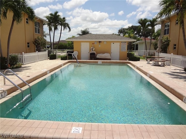 view of pool featuring a patio area