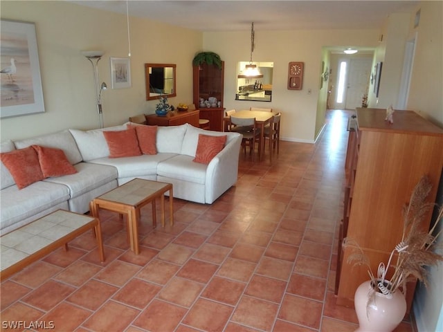 view of tiled living room