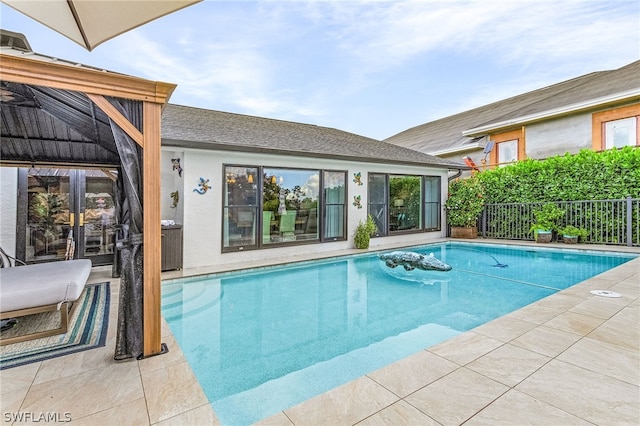 view of pool featuring central AC