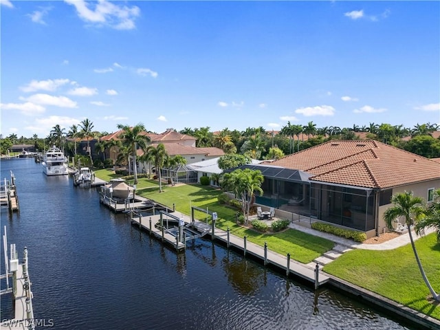 water view with a dock