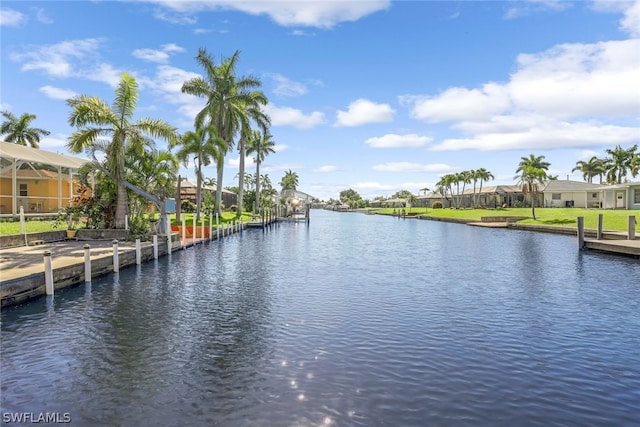 water view with a dock