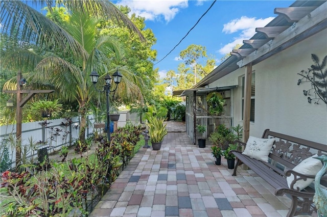 view of patio with a pergola