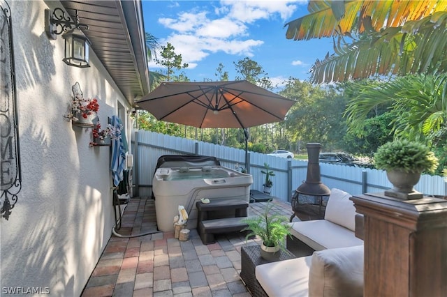 view of patio / terrace featuring an outdoor hangout area and grilling area