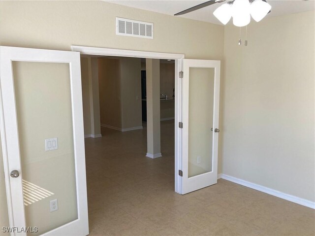 corridor with french doors