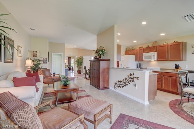 view of tiled living room