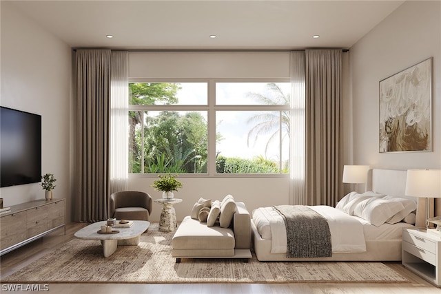 bedroom featuring hardwood / wood-style floors