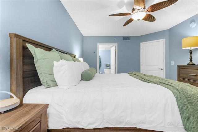 bedroom with ceiling fan