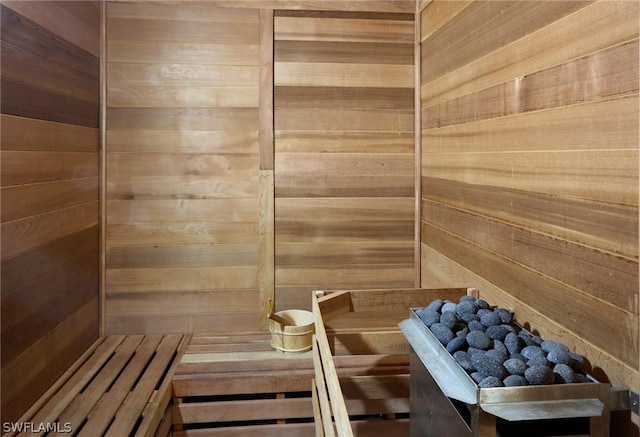 view of sauna