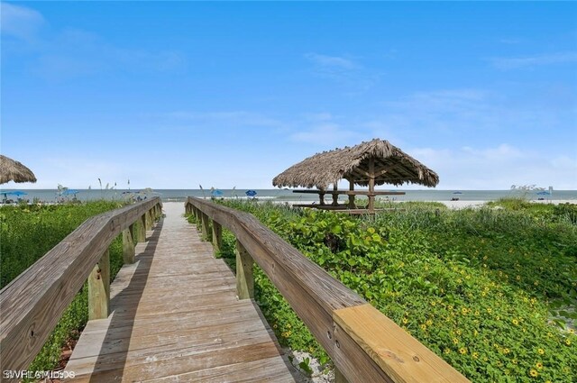 view of property's community featuring a water view