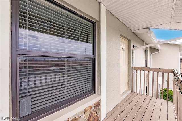 doorway to property with a balcony