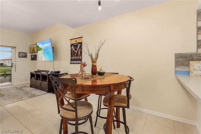 view of tiled dining room