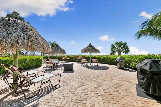 view of patio with area for grilling