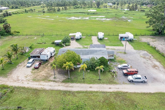 bird's eye view with a rural view