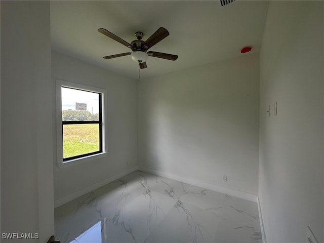 empty room with ceiling fan