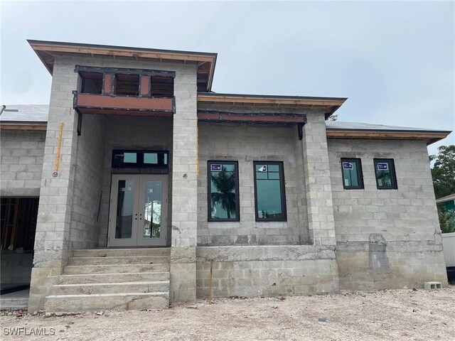 view of front of property with french doors