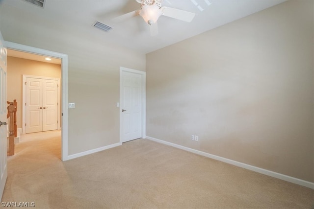 interior space featuring ceiling fan