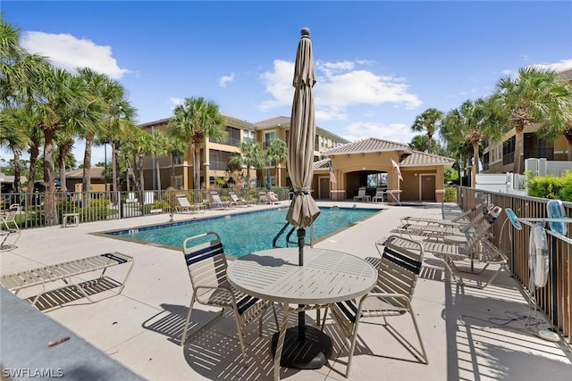 view of pool with a patio area