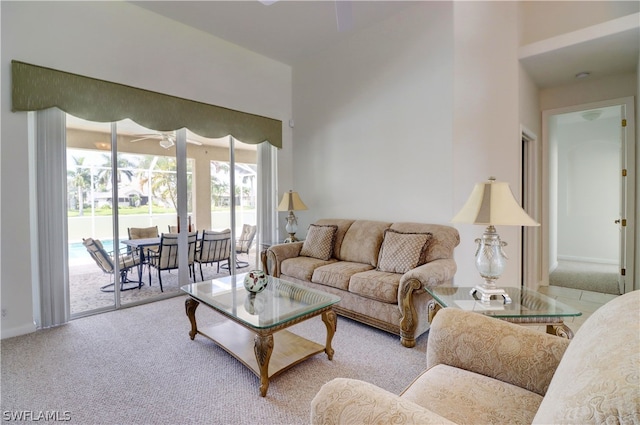 view of carpeted living room