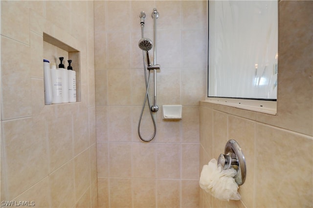 interior details with tiled shower