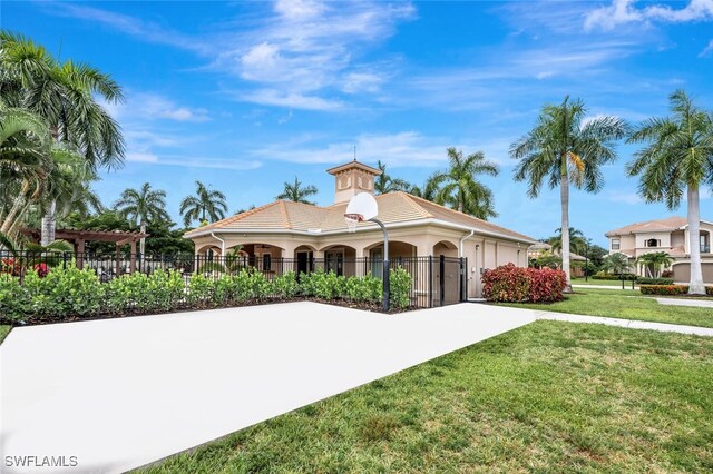 exterior space with a front lawn