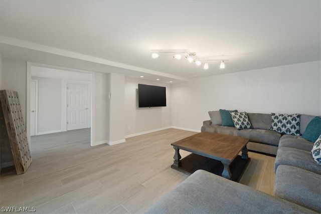 living room featuring light hardwood / wood-style flooring