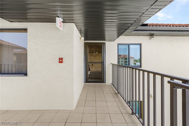 property entrance with a balcony