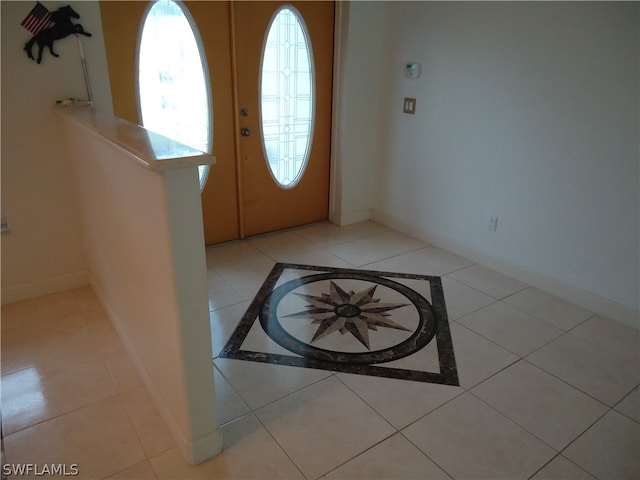 view of tiled entrance foyer