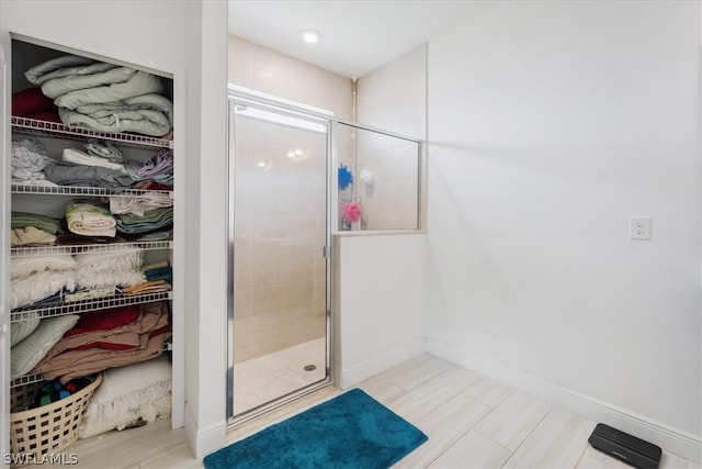 bathroom with walk in shower