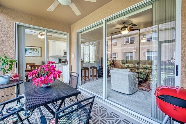 view of sunroom