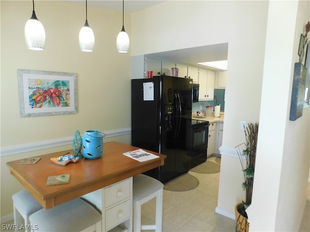 view of tiled dining area