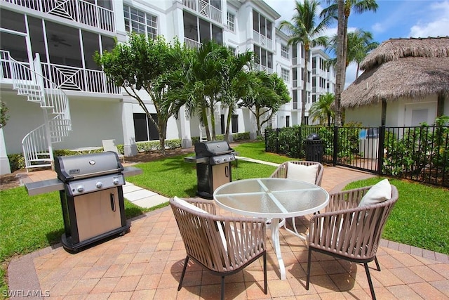 view of patio / terrace with a grill