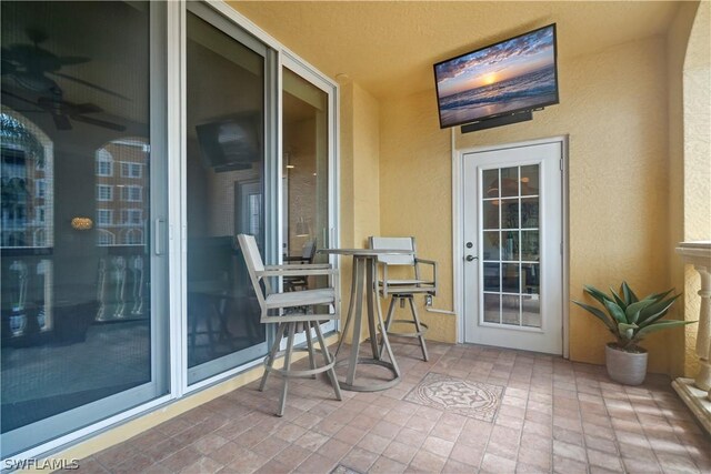 balcony featuring a patio