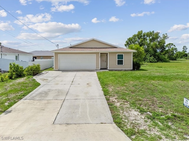 ranch-style house with a front yard