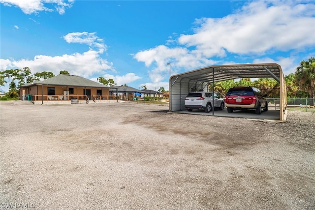 view of car parking featuring a carport