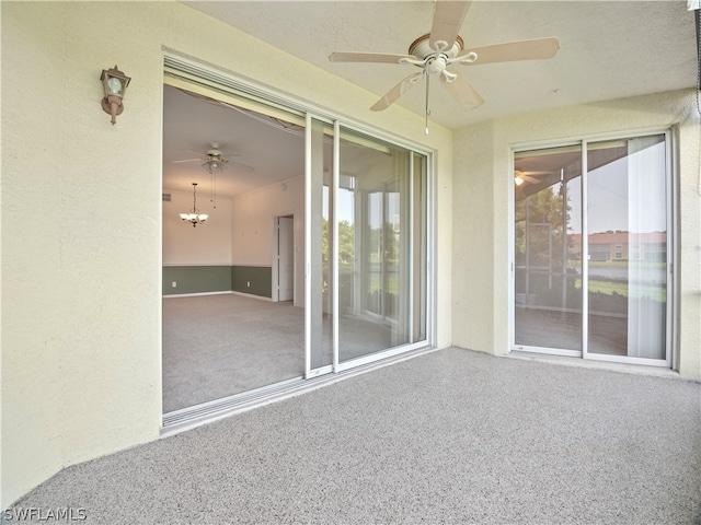 view of patio / terrace with ceiling fan