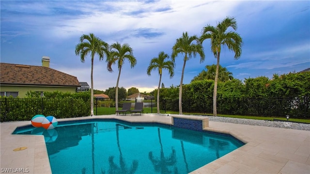 view of pool featuring a patio