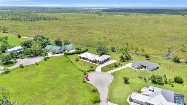 aerial view with a rural view