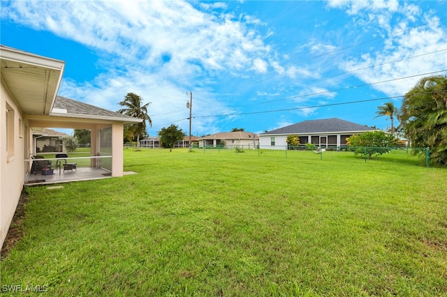 view of yard with a patio area