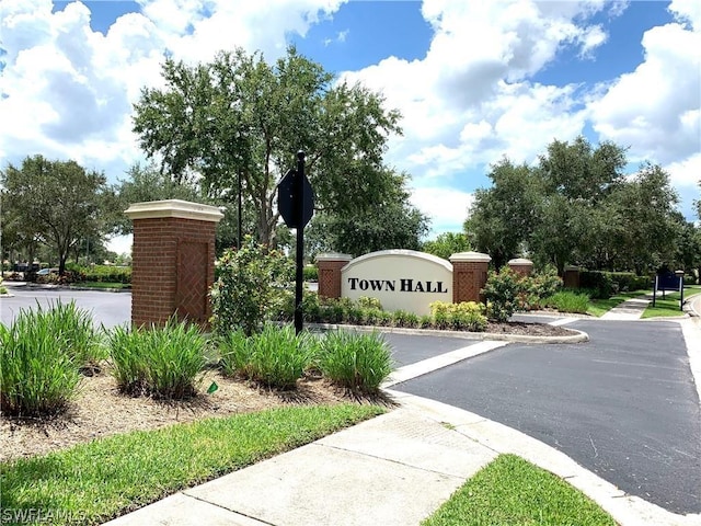 view of community sign