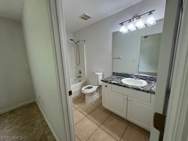 2813 52nd St W, Lehigh Acres, FL 33971 - bathroom featuring vanity, shower / bath combination, and tile patterned floors