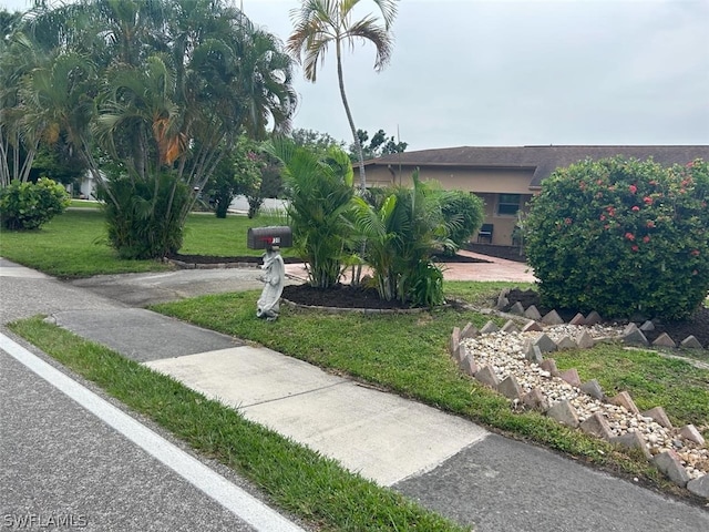 view of home's community with a lawn