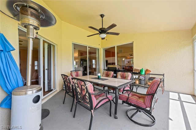 view of patio / terrace with ceiling fan