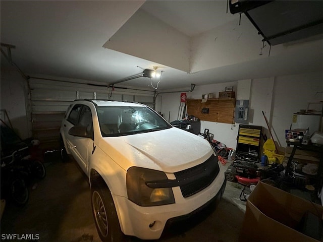 garage featuring electric panel