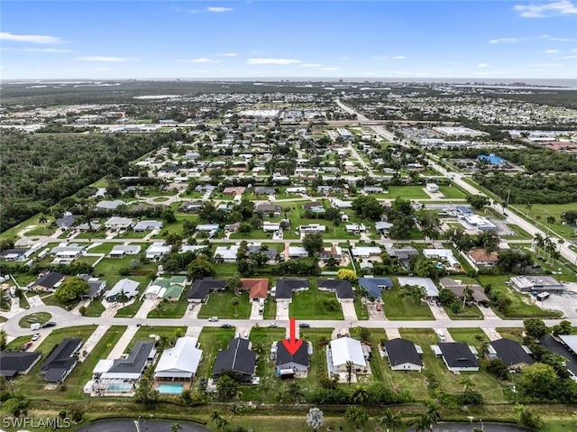 aerial view featuring a residential view