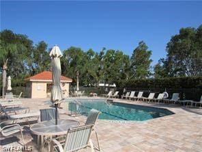 view of pool featuring a patio