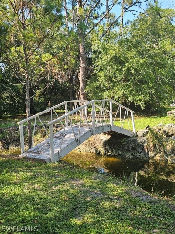 exterior space featuring a water view